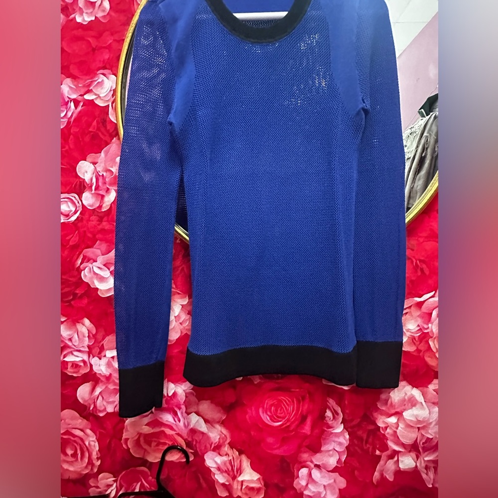 rag & bone Royal Blue Crewneck Sweater with Black Trim